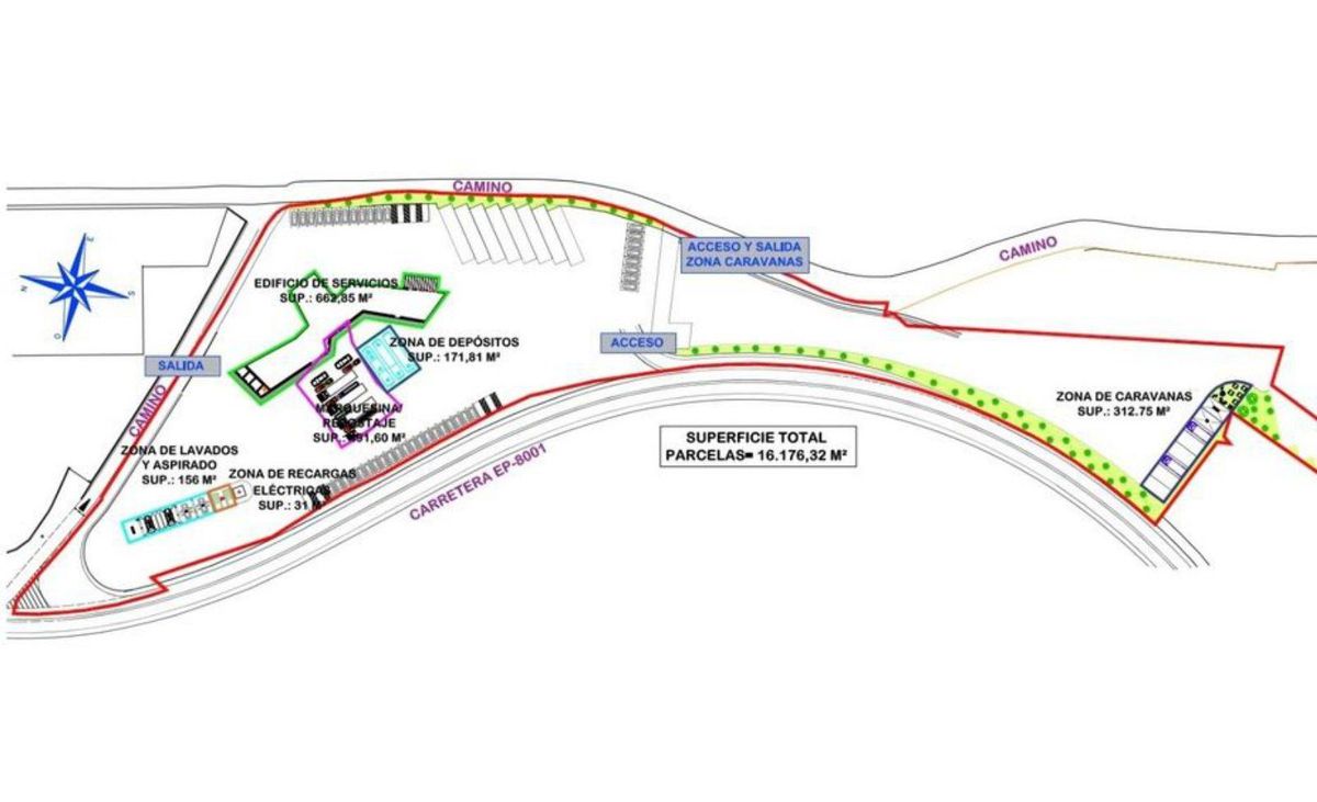 Plano de las instalaciones junto a la EP-8001. | FdV