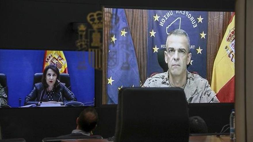 Un instante de la videoconferencia con Robles. // EP