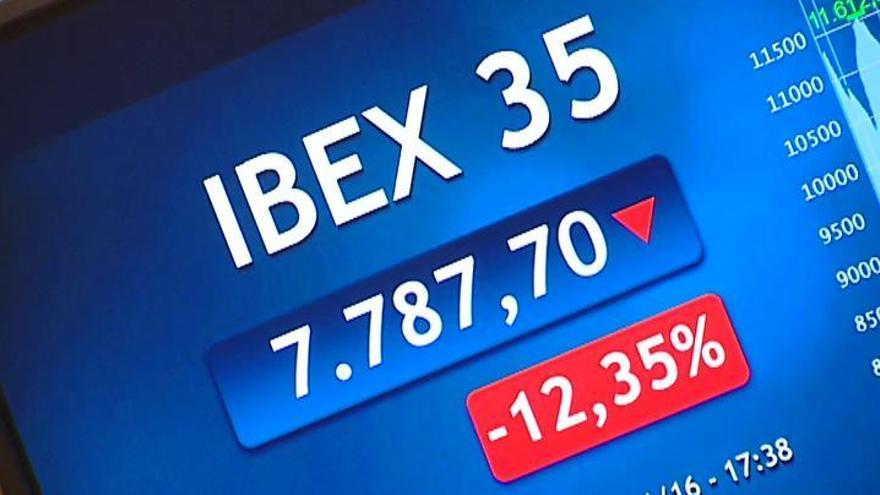 El Ibex cierra con la mayor caída de su historia