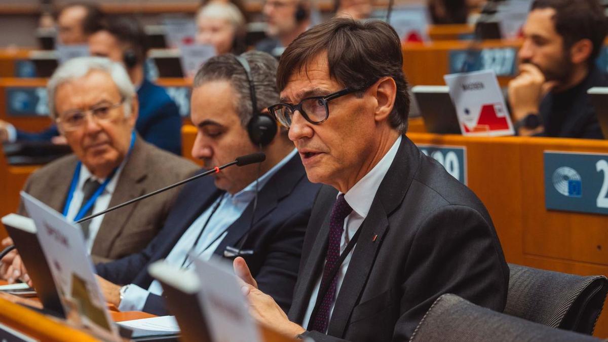 El president de la Generalitat, Salvador Illa, durante su intervención en el Comité de las Regiones.