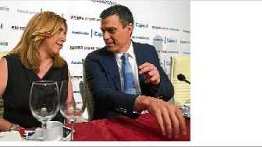 Susana Díaz i Pedro Sánchez van coincidir en un acte.