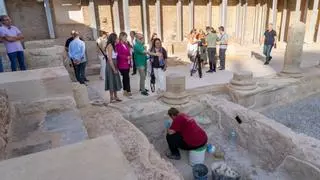 Recta final de la primera fase de excavación del pórtico del Teatro Romano de Cartagena