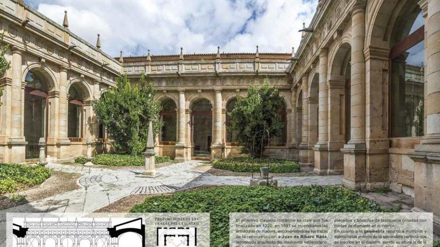 La doble página dedicada al claustro de la Catedral.