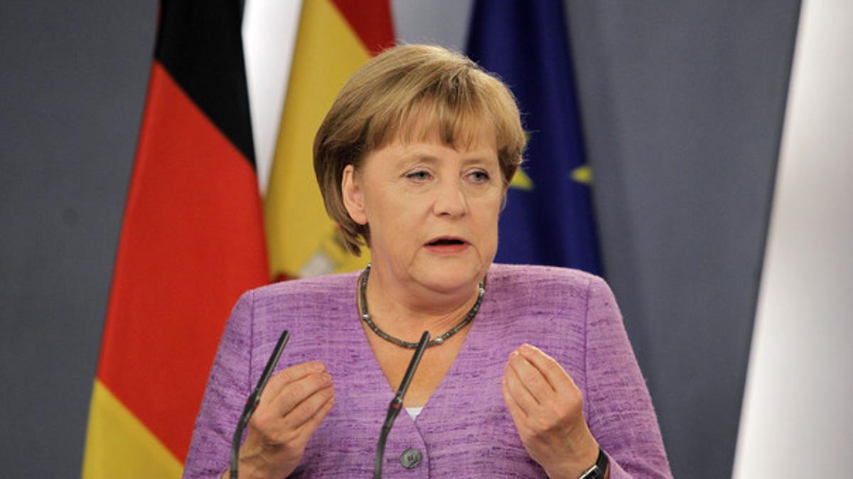 La cancillera alemana, Angela Merkel, durante su reciente visita a Madrid.