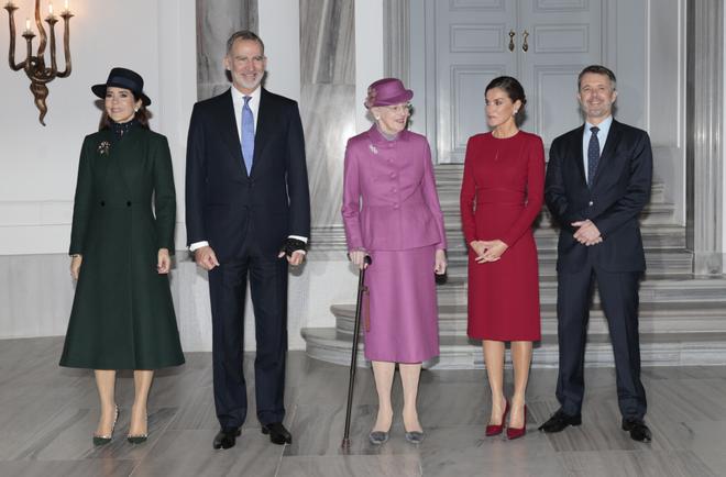 El rey Felipe VI y la reina Letizia de España, la reina Margarita, el príncipe Federico y la princesa María de Dinamarca.