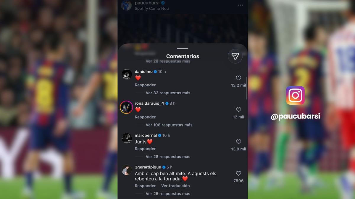 El comentario de Piqué a Cubarsí como muestra de apoyo