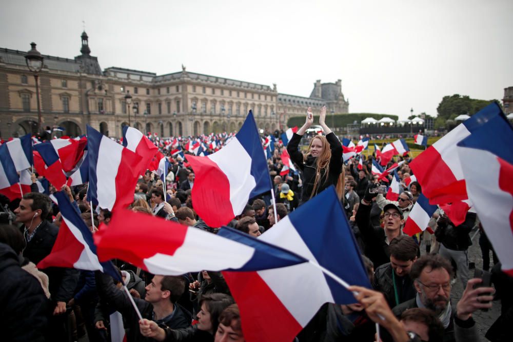 Supporters of President Elect Emmanuel Macron ...