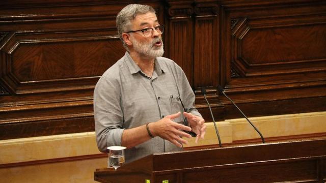 El diputado de la CUP, Carles Riera, en el Parlament.