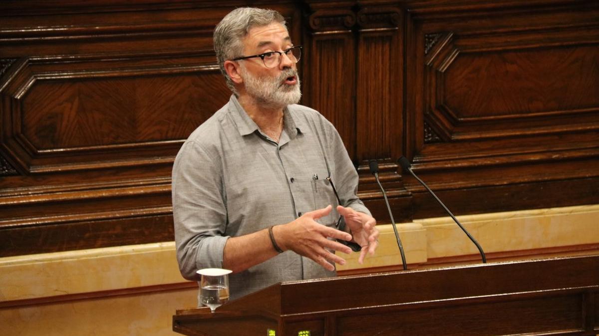 El diputado de la CUP, Carles Riera, en el Parlament.