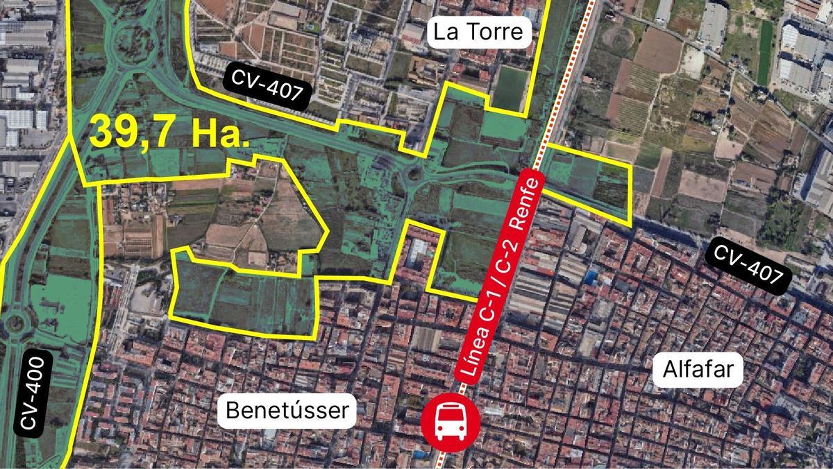Mapa del sector 8 del Sistema de Parques Metropolitanos.