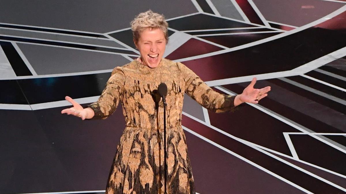 Frances McDormand, tras ganar el Oscar a la mejor actriz por ’Tres anuncios en las afueras’