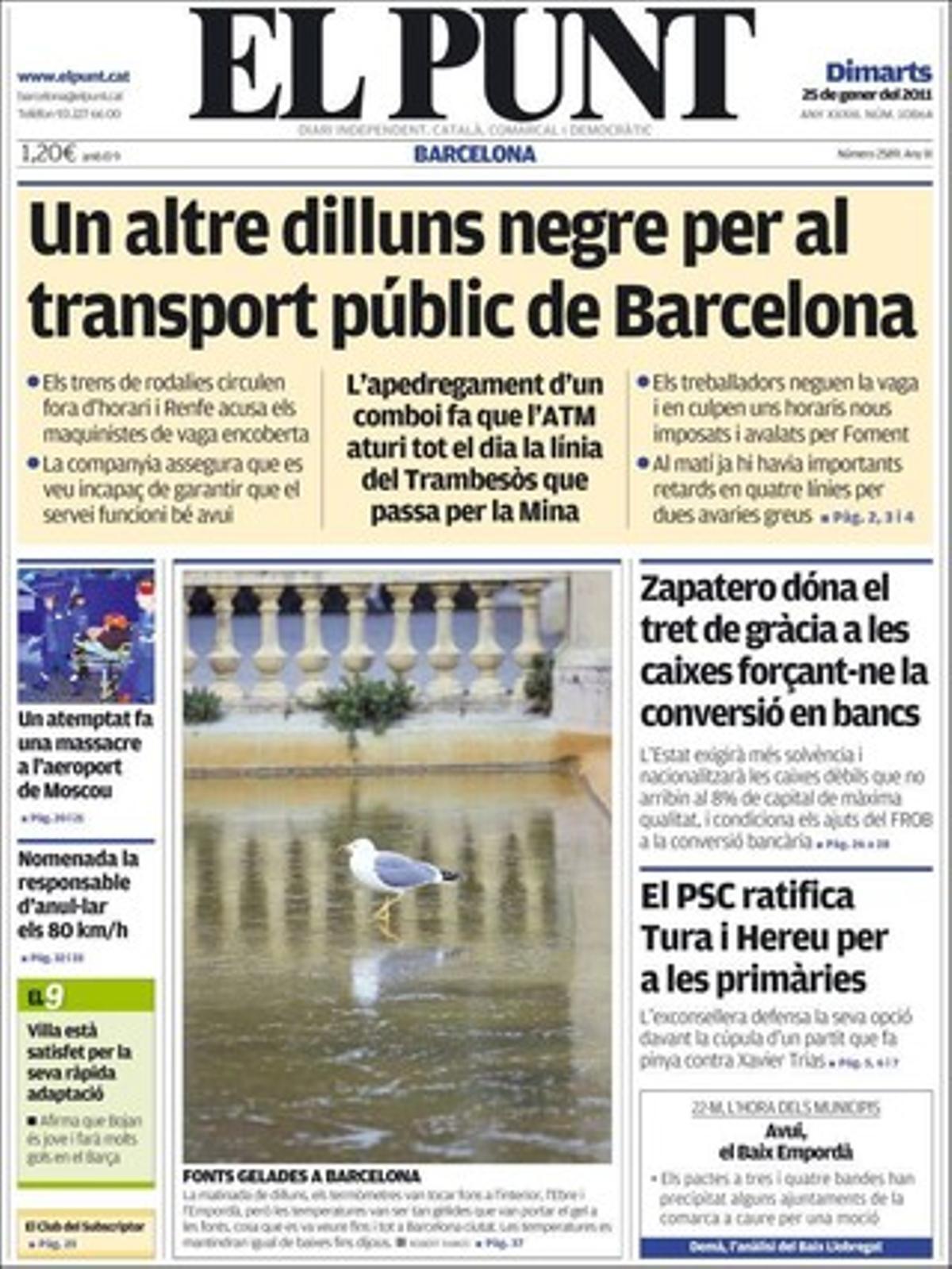 ’El Punt’ destaca a dins que Barcelona ja té més persones vivint soles que en parella, que la Unió de Pagesos alerta de l’augment de rates al delta de l’Ebre i que vuit de cada deu locals inspeccionats compleixen la nova llei del tabac.
