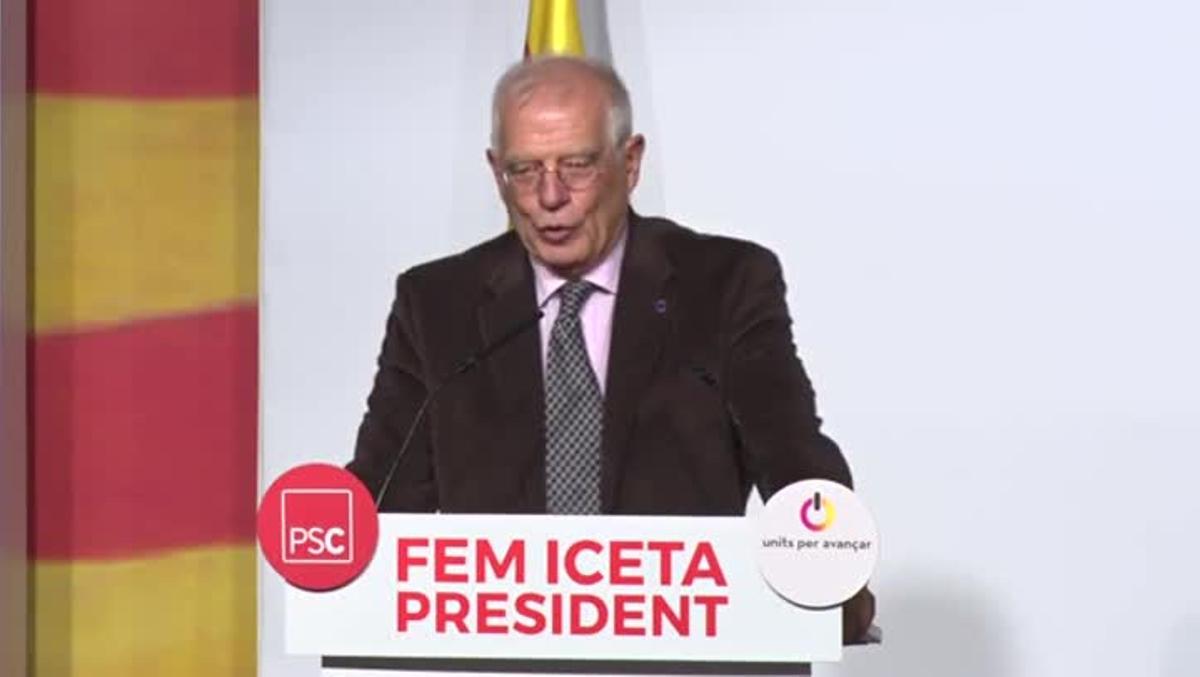 Declaracions de l’exministre socialista Josep Borrell, en l’acte de l’Hospitalet de Llobregat.