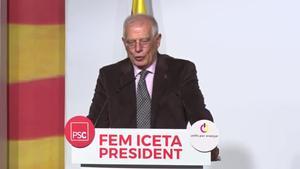Declaracions de l’exministre socialista Josep Borrell, en l’acte de l’Hospitalet de Llobregat.