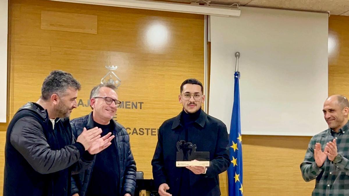 Requejo en el moment de rebre el guardó