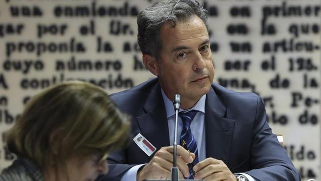 El cap superior de la Policia a les Canàries, Jesús María Gómez, en la comissió d’investigació del cas Koldo. | KIKO HUESCA / EFE