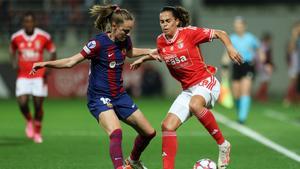 Graham y Falcón en el Benfica - Barça