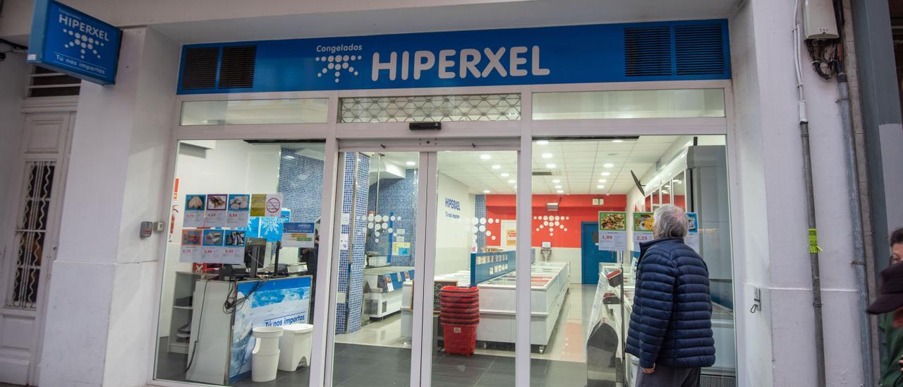 Establecimiento de la cadena de congelados Hiperxel en A Coruña.