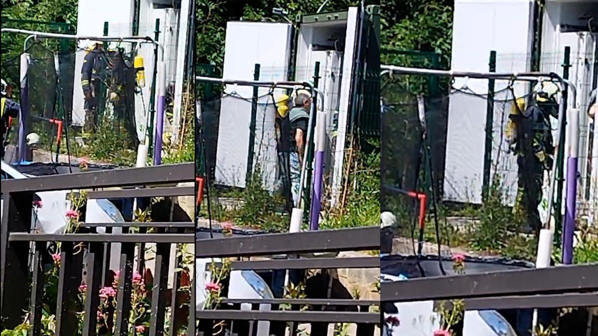 Susto en Campo de Caso por el recalentamiento de una instalación de baterías de emergencia, que hizo saltar la alarma y movilizó a los bomberos