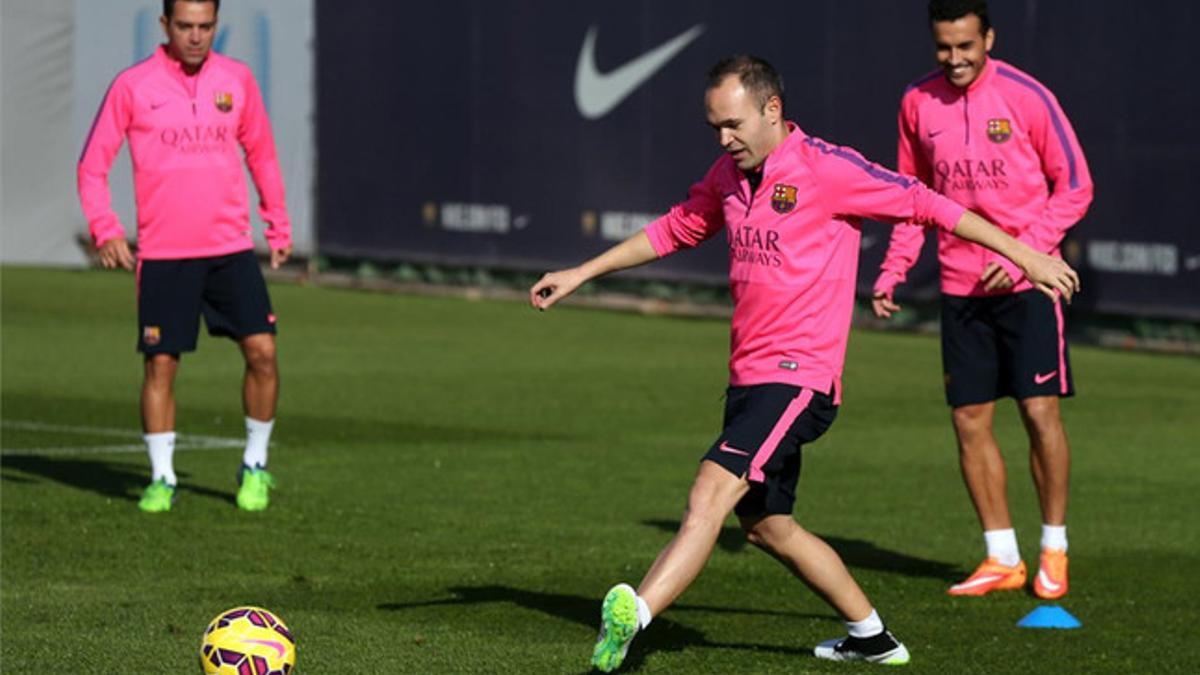 Iniesta ha entrenado al mismo ritmo que sus compañeros