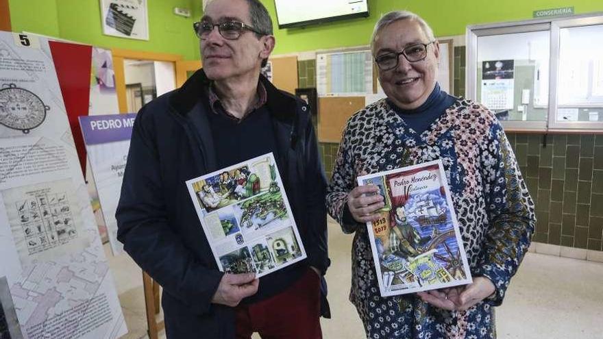 Josefa Sanz y Miguel Solís, autores del texto e ilustraciones, respectivamente, del cómic de Pedro Menéndez.