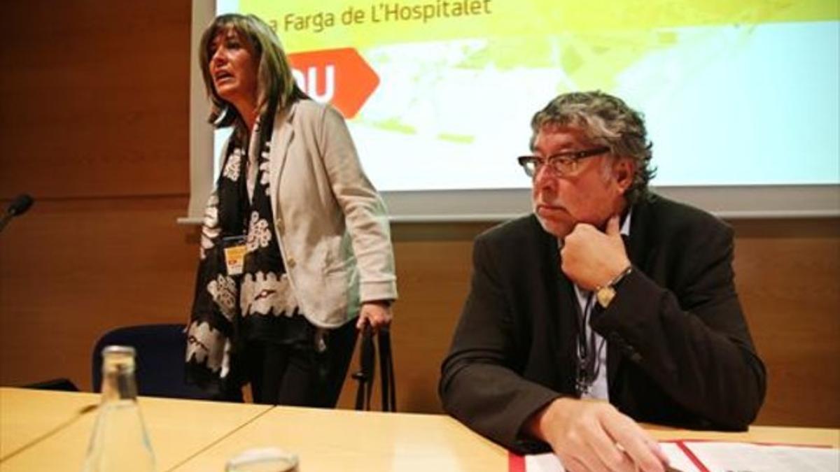 Balmón y la alcaldesa de L'Hospitalet. Núria Marín, en unas jornadas sobre urbanismo metropolitano.