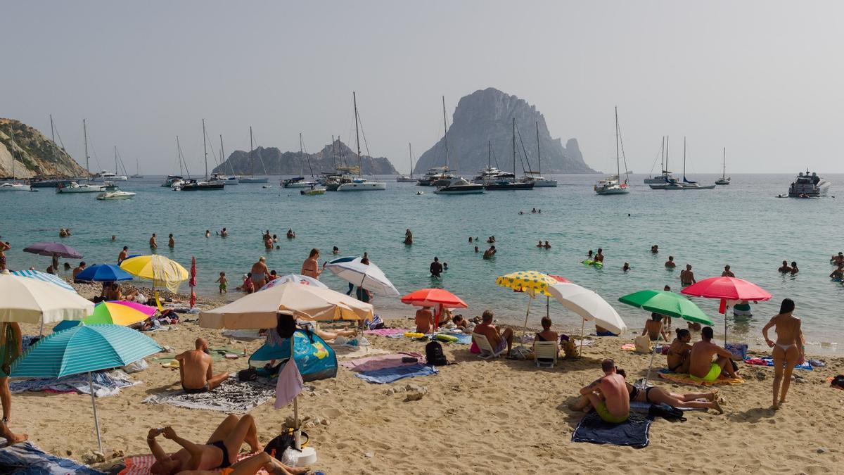 Turista en la playa