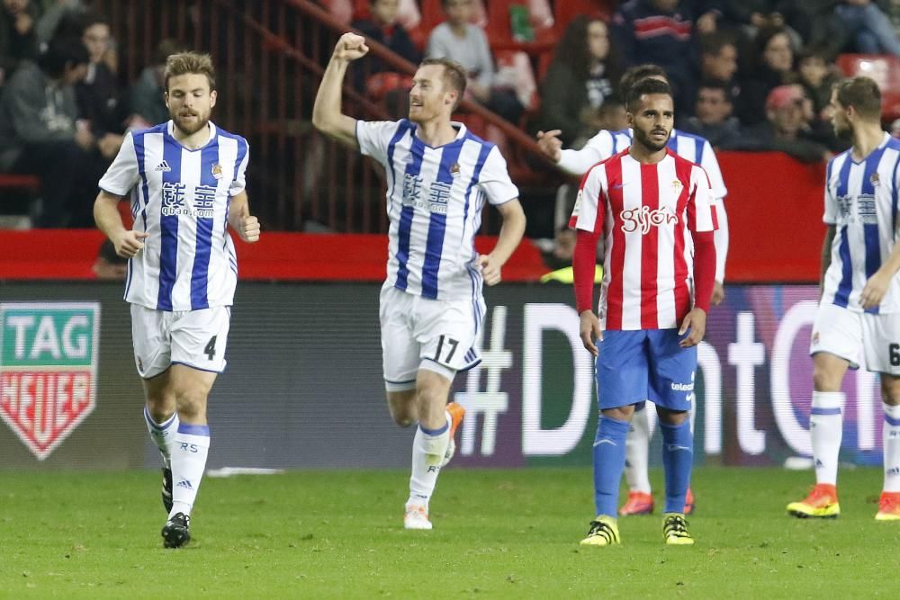 El partido entre el Sporting y la Real Sociedad, en imágenes