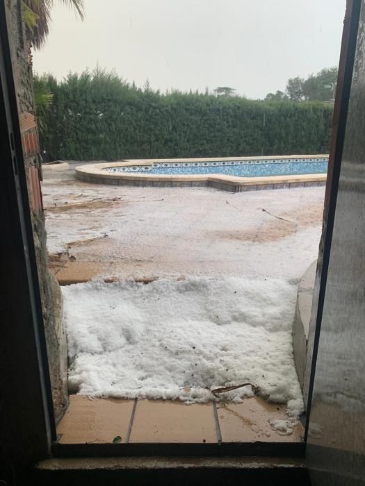 La Ribera cubierta de granizo