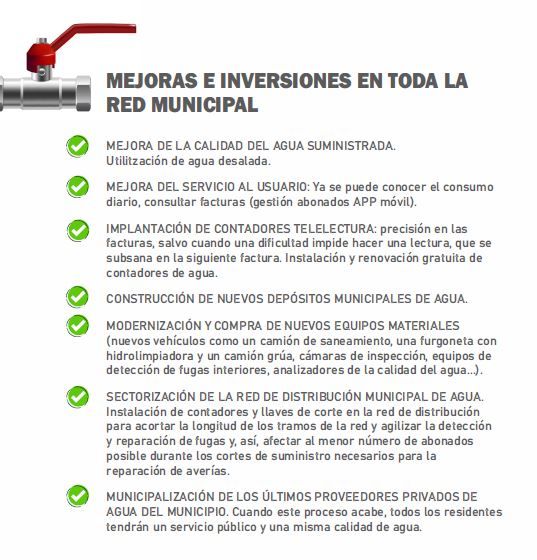 Mejoras realizadas por el Ayuntamiento de Santa Eulària des Riu en la red municipal de aguas.