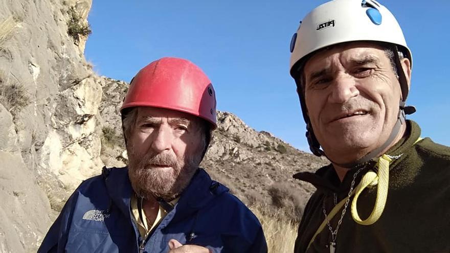 Pérez de Tudela y Juan Manuel Maestre al finalizar la escalada en el Bolón.