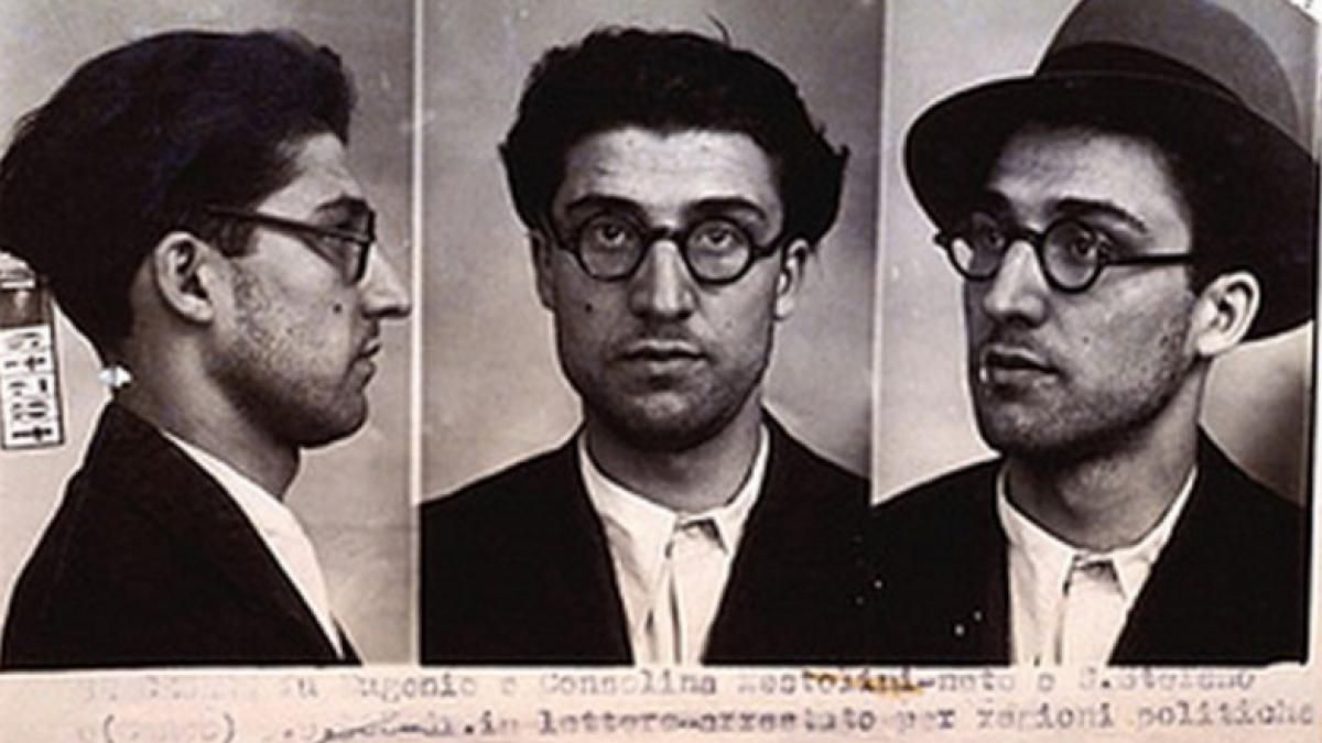 Fotos de la ficha policial de Cesare Pavese.