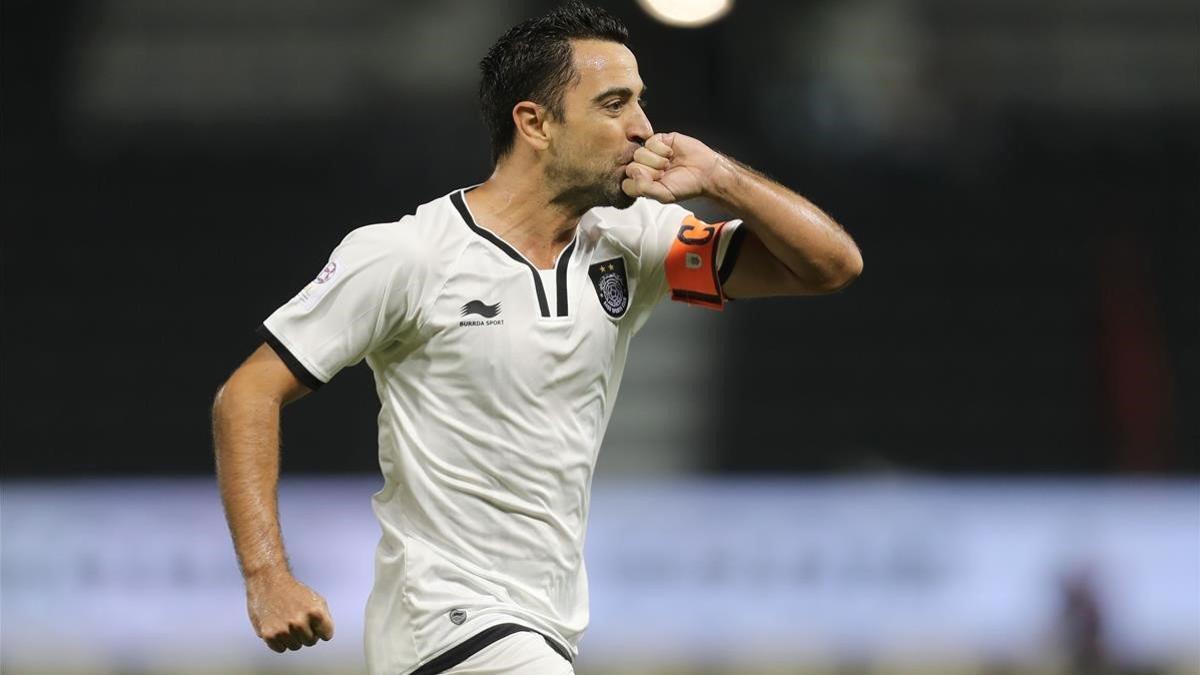 Xavi, con la camiseta del Al Sadd.