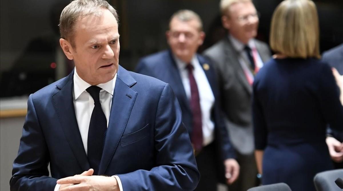 mbenach37607538 european council president donald tusk arrives for a meeting170309202437