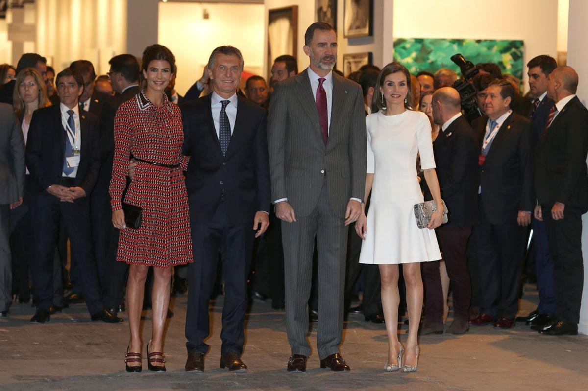 Letizia Ortiz junto a Juliana Awada, Mauricio Macro y Felipe VI