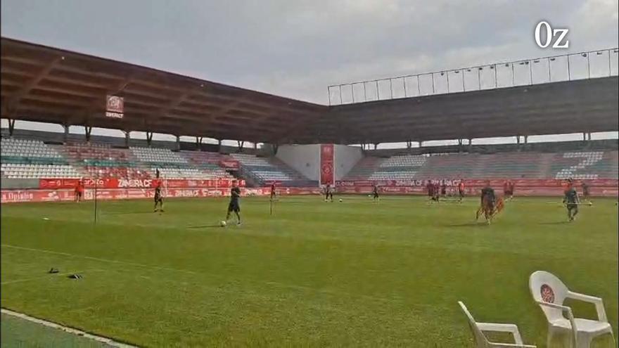 El último entrenamiento del Zamora CF en el Ruta de la Plata antes de tomar rumbo a Sabadell