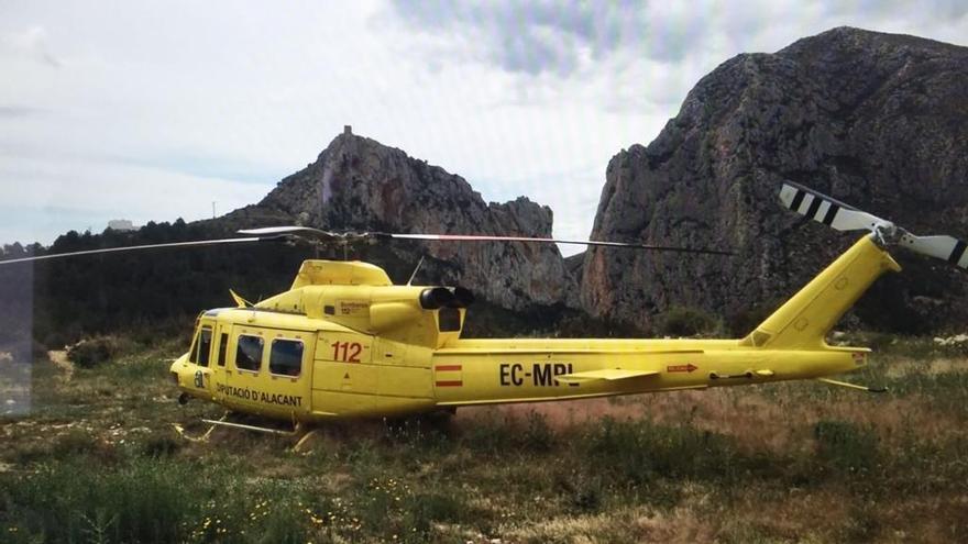 Rescatan en helicóptero a una escaladora tras caer de 10 metros en la Serra de Toix de Calp