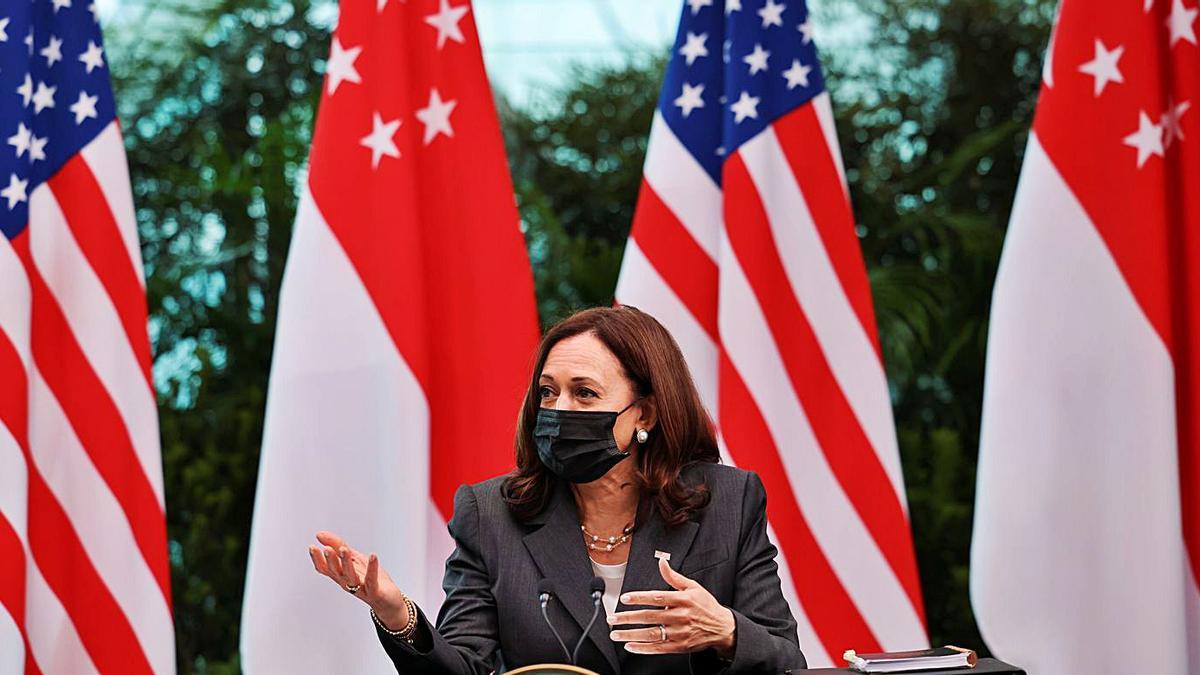 La vicepresidenta nord-americana, Kamala Harris, durant la seva visita a Singapur. | REUTERS