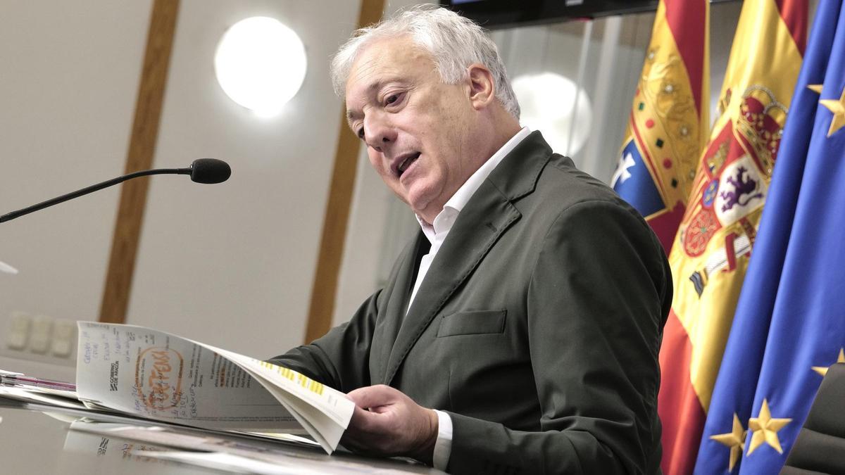 El consejero de Vivienda del Gobierno de Aragón, Octavio López, este jueves en Zaragoza.