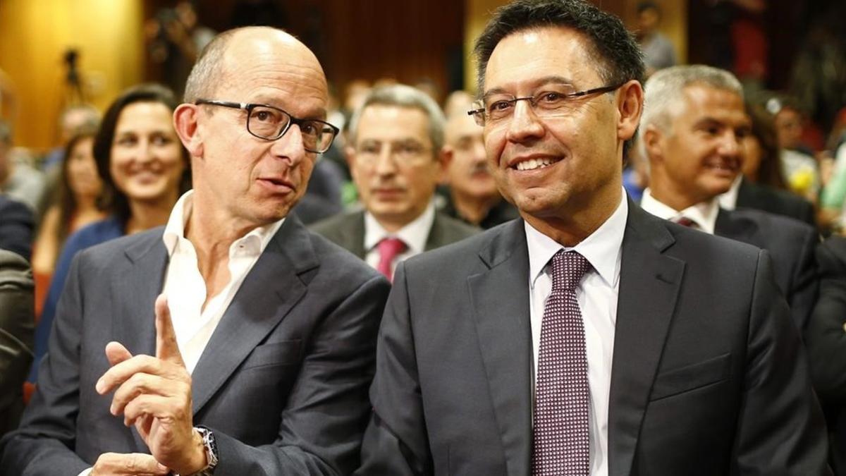 Jordi Cardoner (izquierda), con Josep Maria Bartomeu.