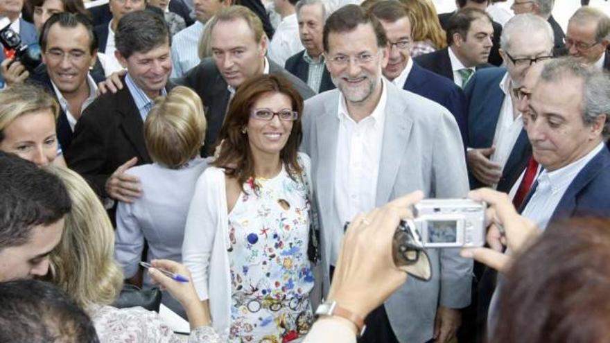 Rajoy, ayer, al finalizar el foro del PP sobre emprendedores celebrado en Valencia.