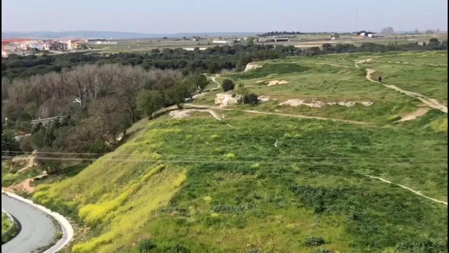 Un motorista circula por el bosque de Valorio en Zamora