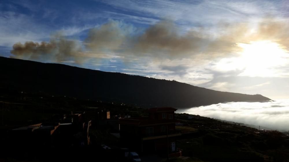 Imágenes del conato de incendio en El Teide