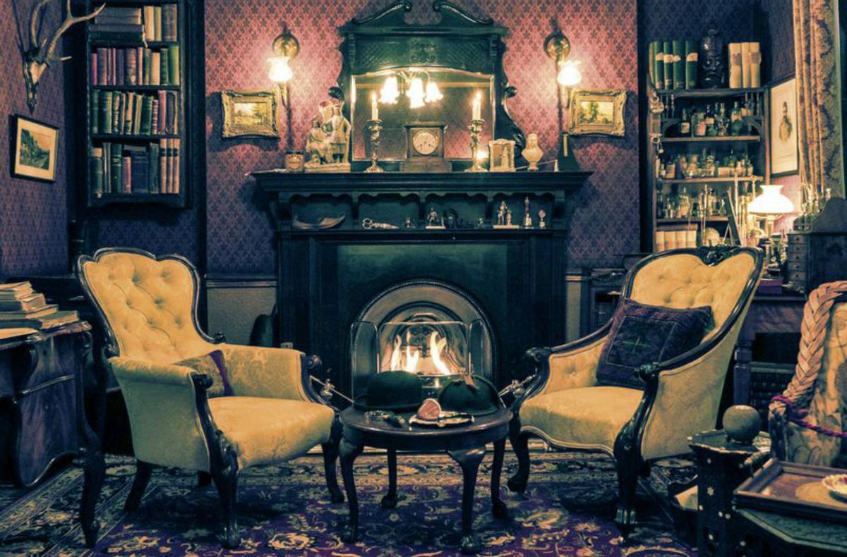 Interior do 221B de Baker Street, en Londres.