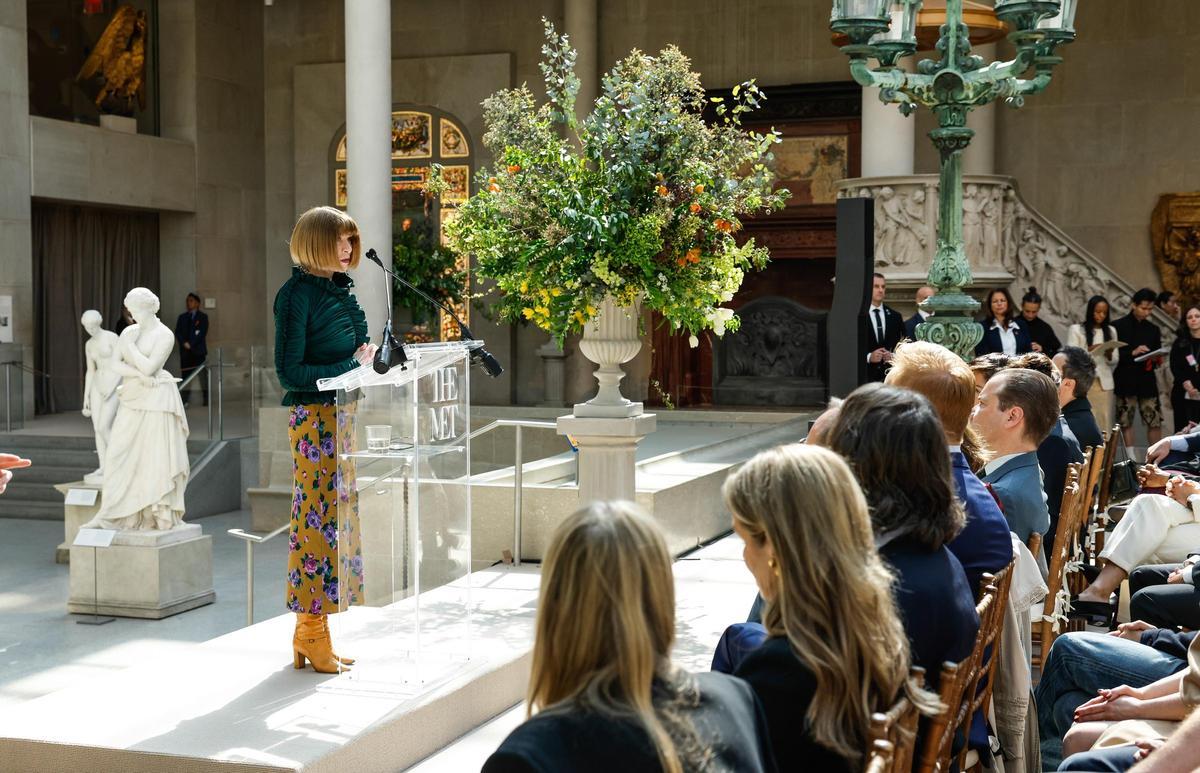 Anna Wintour, en la Met Gala celebrada anoche en el Museo Metropolitano de Nueva York.
