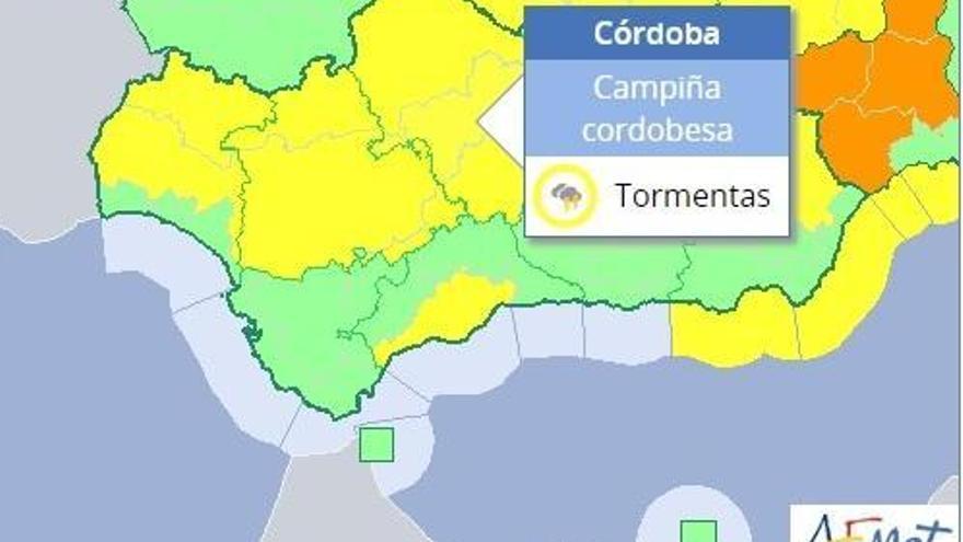 El tiempo en Córdoba: aviso amarillo por tormentas para este sábado