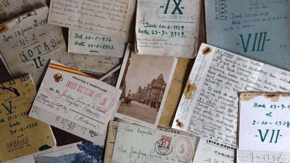 Cuadernos, cartas, incluso postales, de Ceferino Pereira