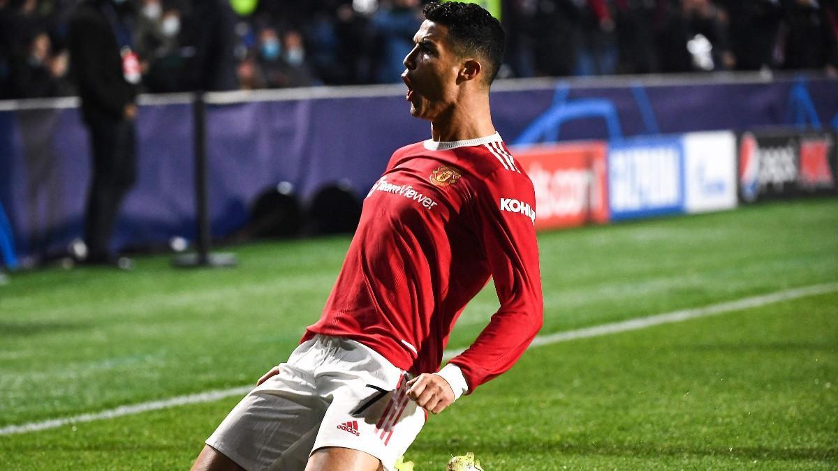 Cristiano Ronaldo celebrando un gol con el Manchester United