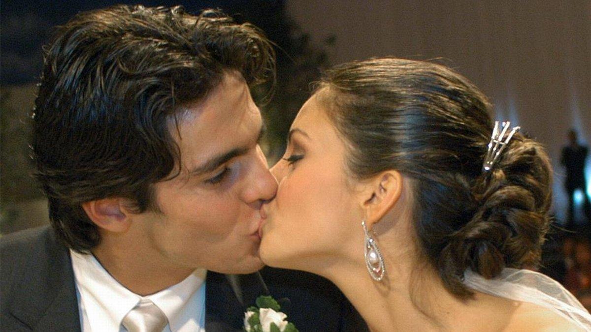 Kaká y Caroline Celico, en su boda, en el 2005.