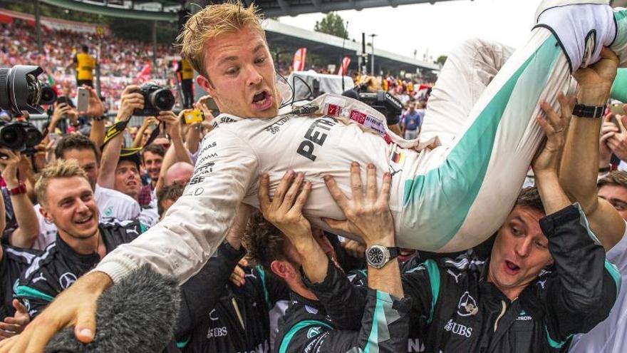 Rosberg, tras su triunfo en Monza este año.